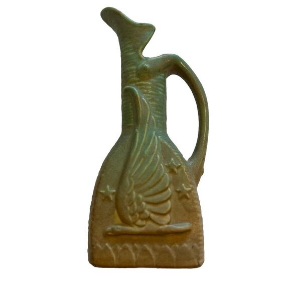 Niloak American Pottery Pitcher 1940s Eagle Stars Celadon Green Art Deco‎ Vase - Picture 1 of 16